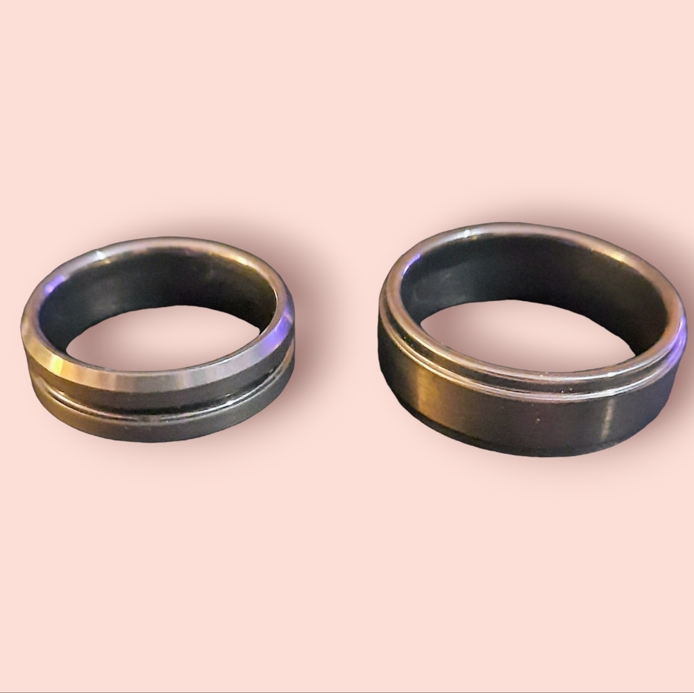 𝅺TUNGSTEN Men’s Carbide Band Ring choose one Greytone Metal Wedding